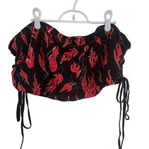 Flame lace up tube top 4XL